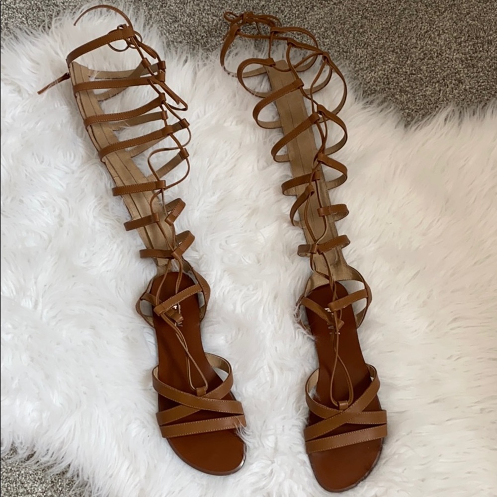 Renvy brown/tan lace up gladiator sandals 5.5